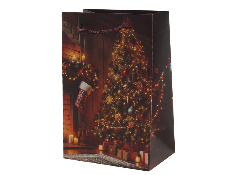 Пакет подарочный "Рождественская ель" 23*15 см